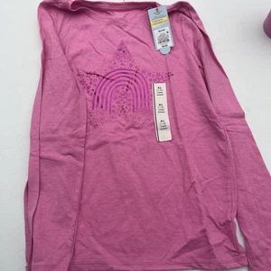 Cat & Jack Girls Pink Glittery Long Sleeve Tee SZ:Xl 14 - Picture 1 of 1