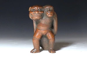 Japan Antique Netsuke monkey shishi leo inro ojime sagemono rare Edo Original - Picture 1 of 9