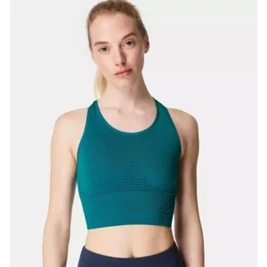Sweaty Betty “Stamina” Longline Workout Bra – Blue – Size M (8–10) – EUC - Picture 1 of 11