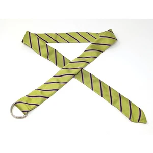 Vintage Y2K Striped Satin Belt D Ring Green Striped Tie Belt 90s Skater - Picture 1 of 4