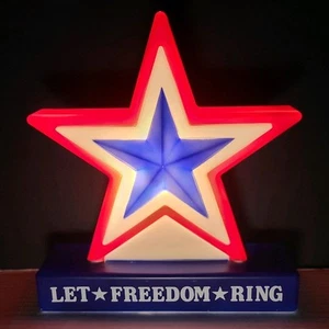 Let Freedom Ring Light Up Star 14” War Room Decor Mancave Veteran Patriot USA 🌟 - Picture 1 of 6