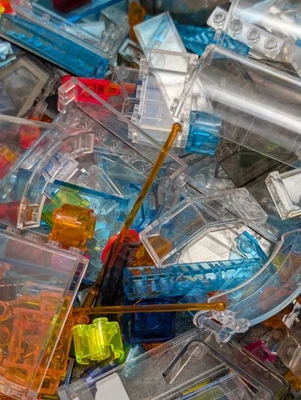 1/2 LB LEGO Translucent Clear Bulk Lot Random Pieces Parts Mix Transparent 8ozs - Image 1 of 4