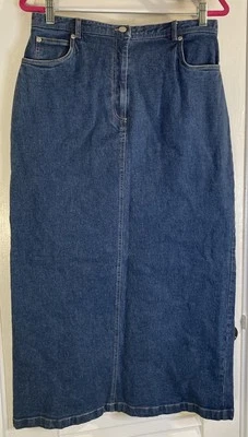 Maxi falda larga vaquera vintage de Susan Bristol con abertura modesta para mujer talla 14” Foto 1 de 4