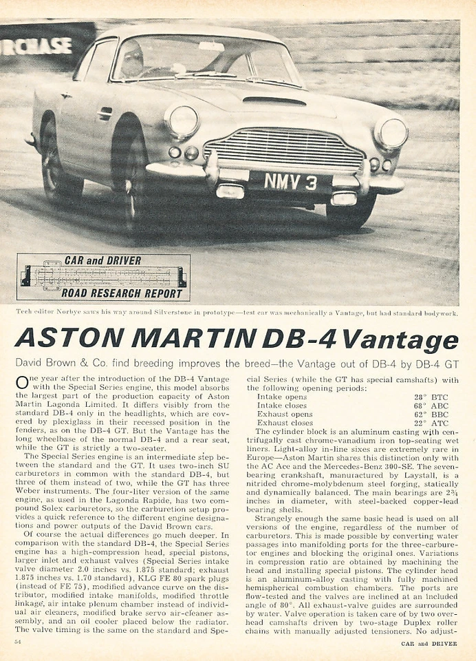 1963 Aston Martin DB-4 Vantage - Classic Article D171 Foto 1 de 1