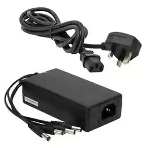 12V 5AMP NETZTEIL MIT 4-FACH EINGEBAUTEM SPLITTERKABEL FÜR CCTV - Bild 1 von 1