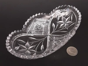 IDEAL Canastota "DIAMOND POINSETTIA" Amerikanisches Brillantschliff Glas 8" Einlegeschale - Bild 1 von 24
