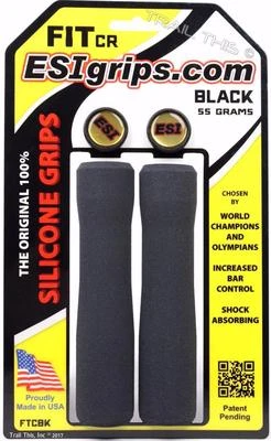 Empuñaduras para bicicleta MTB ESI Fit CR 100 % silicona amortiguador 130 mm negras Foto 1 de 3