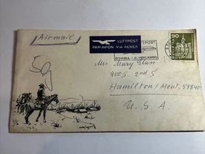 German Airmail cover to USA   (File 74) - Picture 1 of 2