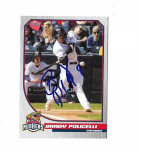 Detroit Tigers BRADY POLICELLI  Signed 2022 Toledo Mud Hens Card