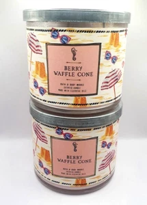 BATH AND BODY WORKS CONO GOFRE BAYAS VELA PERFUMADA 3 MECHAS 14,5 OZ (JUEGO DE 2) - Imagen 1 de 1