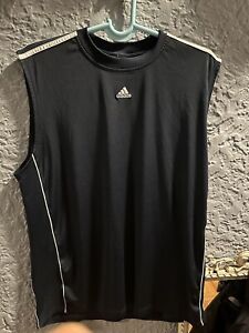 Adidas Tank Top Adult Large Navy Sleeveless Mens Athletic Workout Shirt