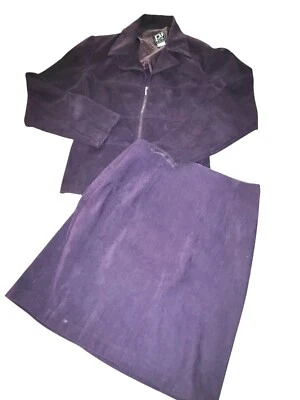 De colección DJ & Co By Dawn Joy Mujer 2 piezas Falda de terciopelo ciruela Traje Chaqueta Blazer Talla 8 Foto 1 de 4