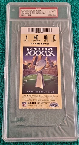 SUPER BOWL XXXIX (39) TICKET STUB   NEW ENGLAND VS PHILADELPHIA   PSA 8  NM-MT Cover