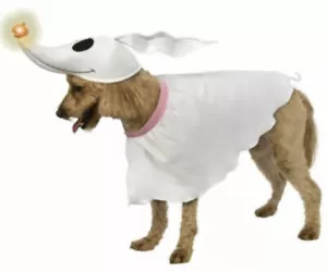 ZERO The Nightmare Before Christmas Hund Haustier Kostüm 2 Größen - Leuchtnase NEU - Bild 1 von 5