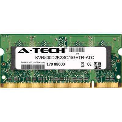 2GB DDR2 PC2-6400 SODIMM (Kingston KVR800D2K2SO/4GETR Equivalent) Memory RAM - Image 1 of 2