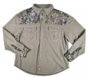 Vtg Gamehide Hush Hide Hunting Shirt Mens XL Mossy Oak Camo Cabinwear Activewear - Picture 1 of 10