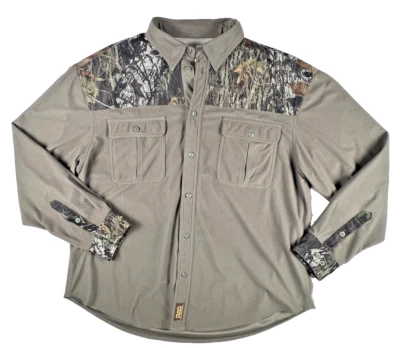 Vtg Gamehide Hush Hide Hunting Shirt Mens XL Mossy Oak Camo Cabinwear Activewear - Image 1 of 4