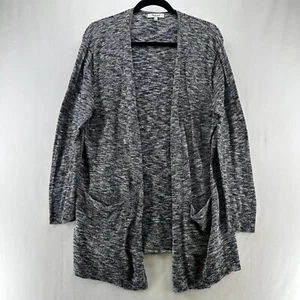 Madewell Cardigan Womens Sz L Marled Draped Duster Open Front Long Sleeve Gray - Picture 1 of 12