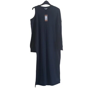 Abito Hush nero a colonna taglia 8/10 gotico spalle fredde maniche lunghe nuovo con etichette prezzo consigliato £ 89,00 - Foto 1 di 9