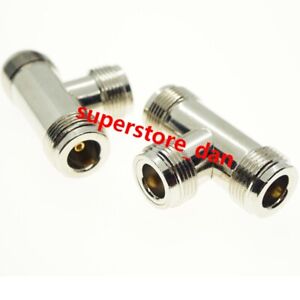 1Pcs N Female to 2 N female jack 3 way RF Coaxial Connector Adapter T Type
