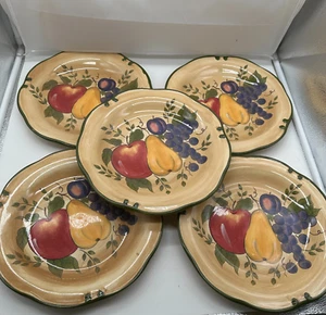 5er Set HOME TRENDS GRANADA 11" Speiseteller Obst Birnen Trauben - Bild 1 von 4
