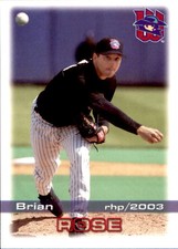 2003 Wichita Wranglers Grandstand #18 Brian Rose Dartmouth Massachusetts MA Card