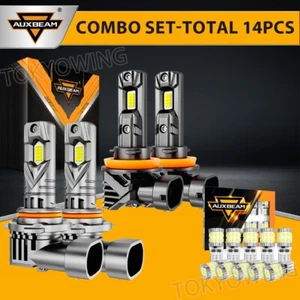 14X AUXBEAM LED Headlight Fog Bulbs License Plate Light For Toyota RAV4 16-2018 - Picture 1 of 12
