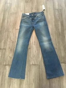 7 For All Mankind A Pocket Jeans Light Blue Wash Palisades Short Inseam 32 NWT - Picture 1 of 3