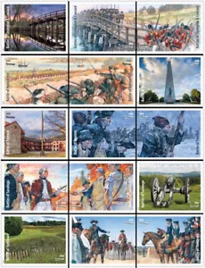 #5977a-o 2025 Battlefields of the American Revolution Singles /15 - MNH - Picture 1 of 1