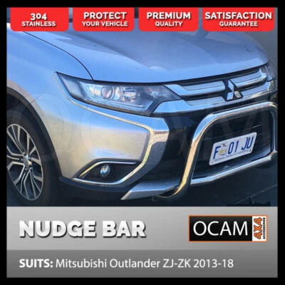 OCAM Nudge Bar For Mitsubishi Outlander ZJ-ZK 2013-18, 304 Stainless Steel - image 1 of 4