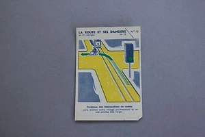 N°72 image vignette Biscottes DOR la route et ses dangers voiture panneaux 1959 - Picture 1 of 1