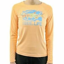 Reel Life Women's Sun Ray Defender Long Sleeve UV T-Shirt in Coral Sands - Small