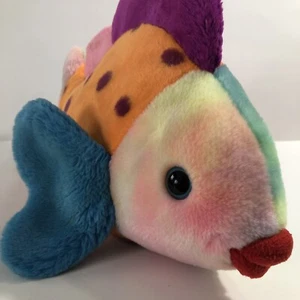 Ty Beanie Buddies LIPS 13" pesce colorato arcobaleno a pois 1999 esclusivo estivo - Foto 1 di 11