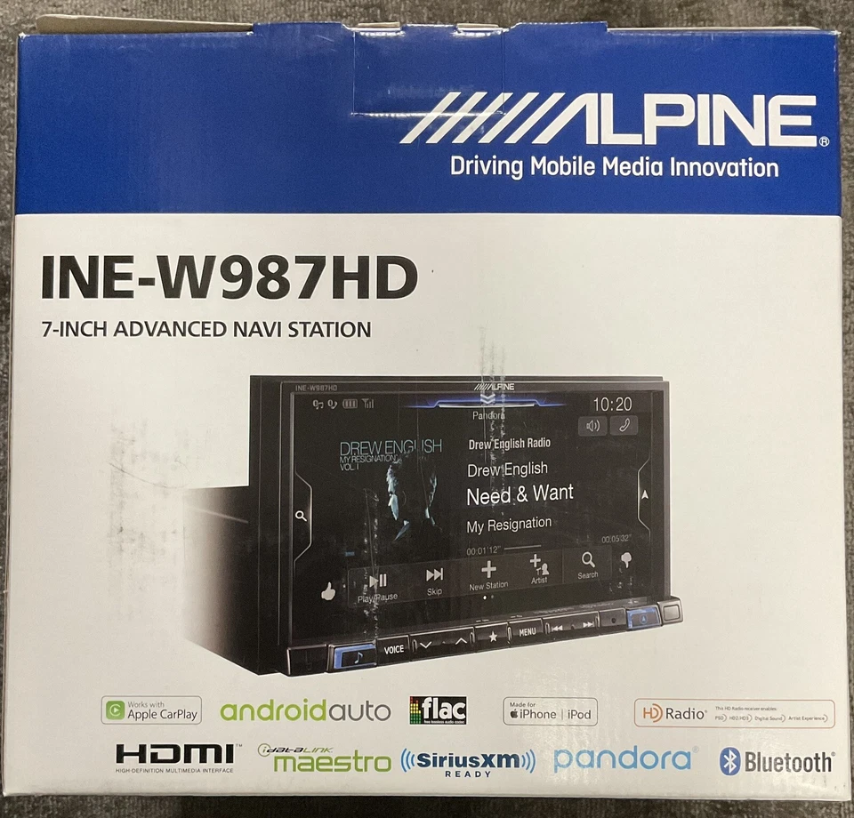 New Alpine INE-W987HD 2-DIN 7" Digital Multimedia Receiver w/ GPS Navigation 1YR - Image 1 of 4