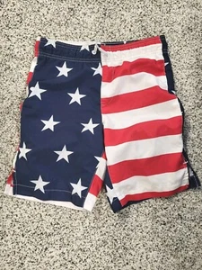 Boys Children's Place Sport American Flag Swim Trunks Shorts, Size 7/8 - Picture 1 of 3