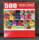 crazy art 500 piece jigsaw puzzle painted wood bird houses￼