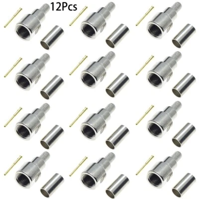 12X FME male Crimp RF Connector For LMR195 RG58 RG400 RG142 coaxial Cable 50ohm - Image 1 of 3