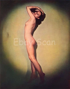 1936 Vintage JOHN EVERARD Early Color FEMALE NUDE Woman England Photo Art Deco - Picture 1 of 1