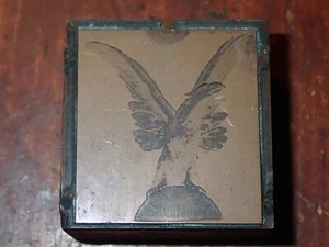 Antique Engraved Copper Printing Plate Block Eagle Postage Stamp - Picture 1 of 5