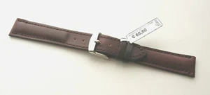 HORWEEN Shell Cordovan Pferdelederuhrband FLUCO Handmade Oxblood - braun 18 mm - Picture 1 of 6
