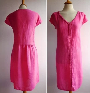 Pink 100% Linen Beach Dress Size 12 or small 14 - Picture 1 of 17