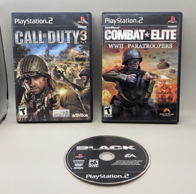 PlayStation 2 Lot Of 3 Games - CALL OF DUTY 2 + Call Of Duty 3 + Monster Jam