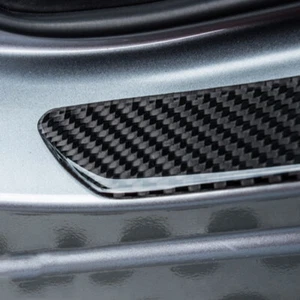 Car Carbon Fiber Door Sill Scuff Plate Panel Step Protector Cover Accessories . - Foto 1 di 13