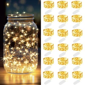 18 Pack Fairy Lights Battery Operated Mini String Lights3.3ft 20 Led Silver Wire - Picture 1 of 7