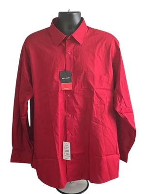 Pierre Cardin Men’s Red Dress Shirt XL NWT Easy Care Button Front Long Sleeve - Image 1 of 4