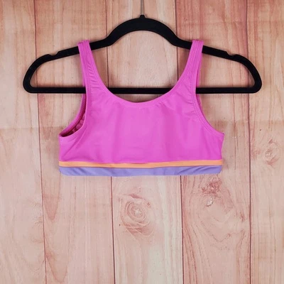 Seafolly Girls Swim Top Sz 14 Pink Solstice Color Block Sleeveless Pullover - Image 1 of 4