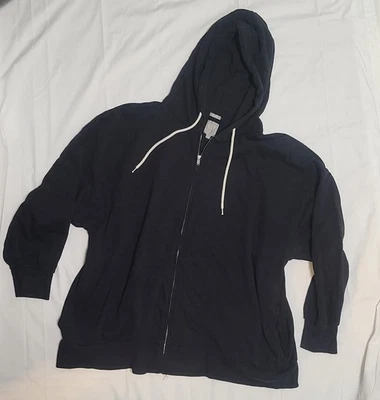 GAP SWEATS Full Zip BLACK Sweatshirt Hoodie Womens Sz XXL Pockets - Image 1 of 4