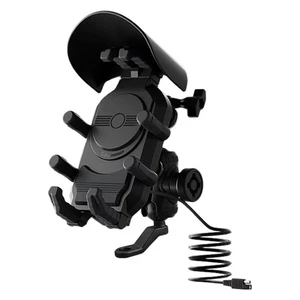 Support Téléphone Moto avec A+C Universel Sans Fil Charge Rapide Modèle Antivol - Photo 1 sur 12