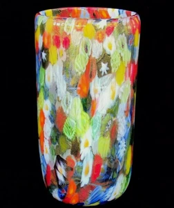 SIGNED X Special Huge Murano Art Glass Millefiori Knobbly Vase & Certificate - Picture 1 of 5