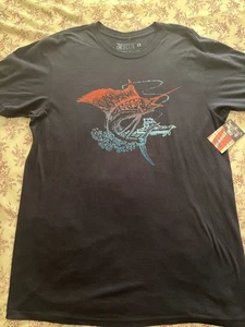 Newport Blue swordfish fishing t shirts for men Size L BLACK - Picture 1 of 4